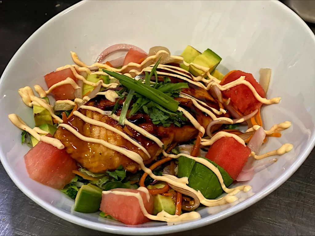 Geckos Teriyaki Salmon Bowl