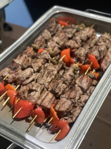skewers catering platter by geckos grill